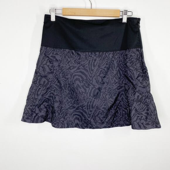 Annika Cutter & Buck Black Grey Printed Activewear Mini Skirt Women's Size 8 - Picture 1 of 9